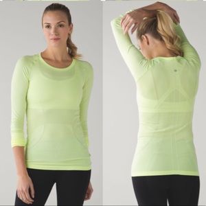 Lululemon LS swiftly in HERY (lime green) sz 2